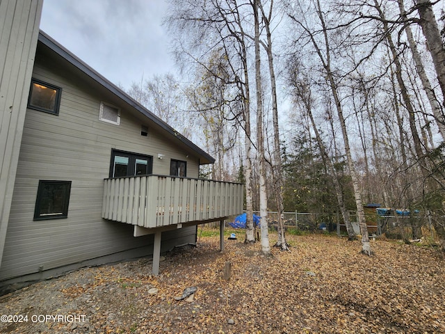 view of yard featuring a deck