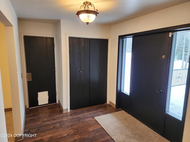 20527 Mark Cir, Chugiak, AK 99567 - entryway featuring dark wood finished floors