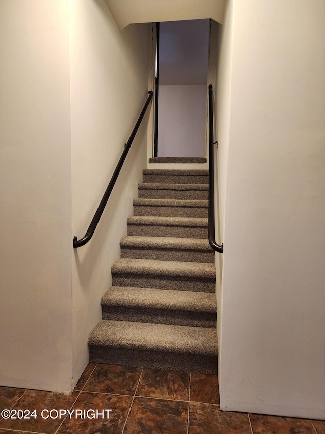 20527 Mark Cir, Chugiak, AK 99567 - staircase with stone finish floors