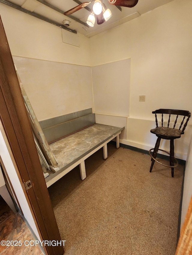 20527 Mark Cir, Chugiak, AK 99567 - unfurnished room with ceiling fan and carpet flooring