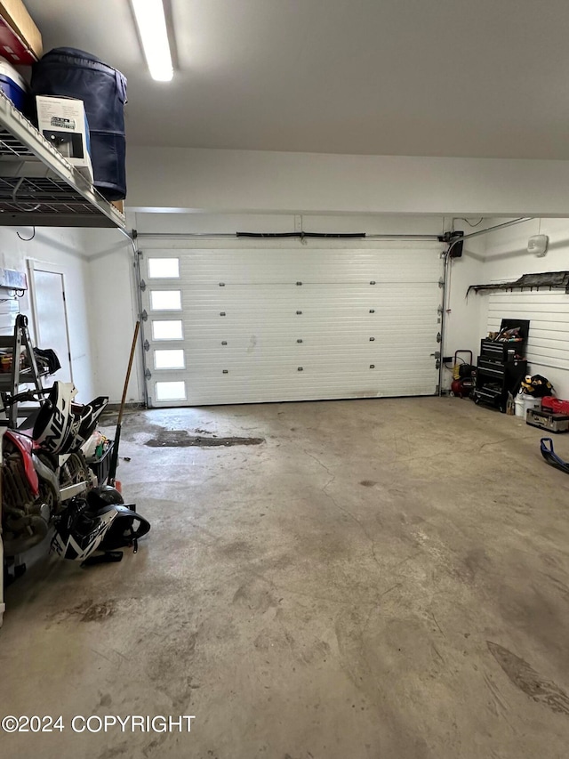 view of garage