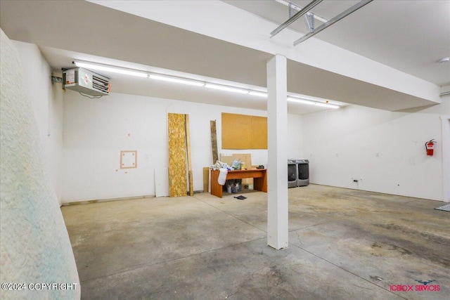 basement featuring washing machine and dryer