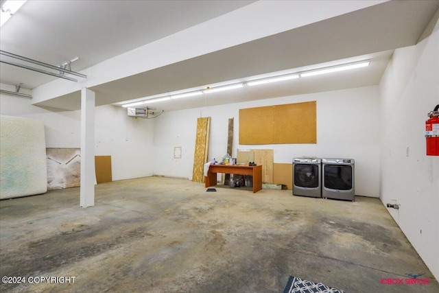 basement with washing machine and clothes dryer