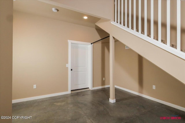 interior space with concrete floors