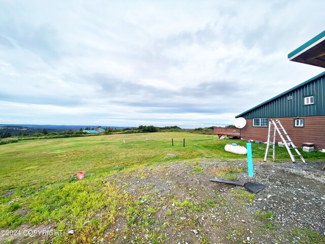 view of yard with a rural view