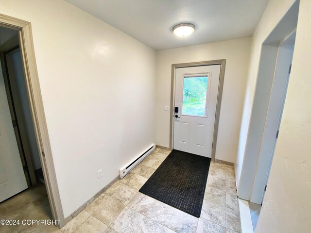 entryway featuring a baseboard radiator