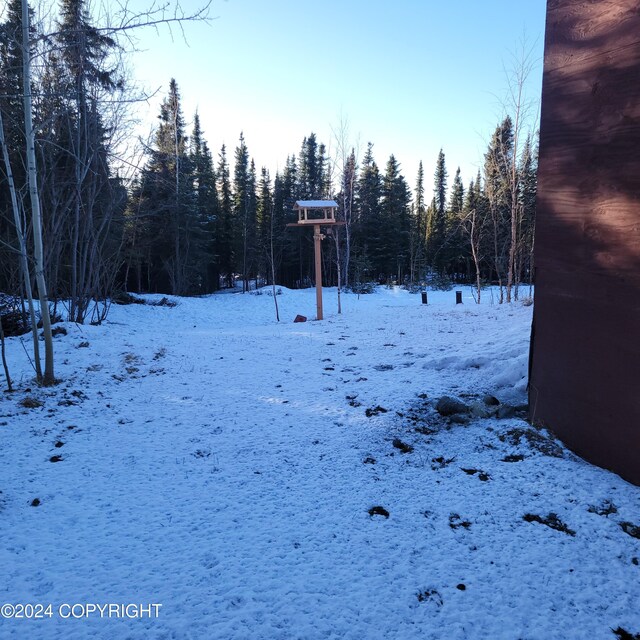 view of snowy yard