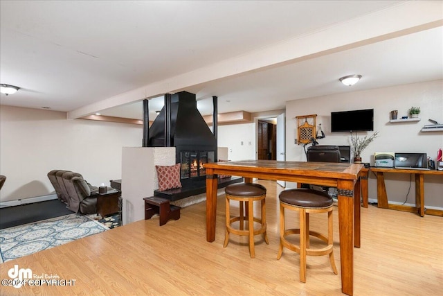 kitchen featuring light hardwood / wood-style flooring