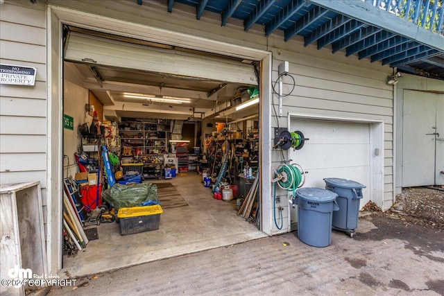 view of garage