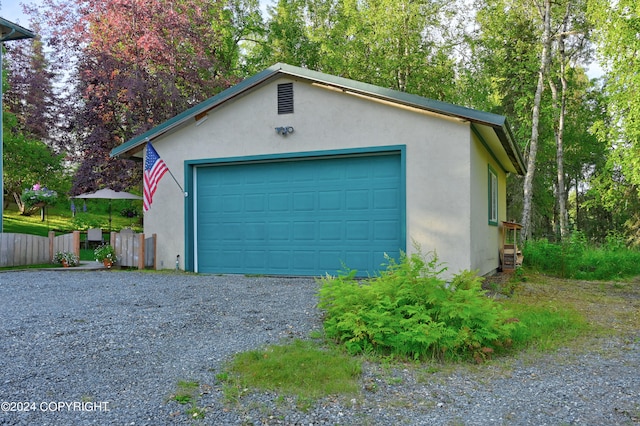 view of garage