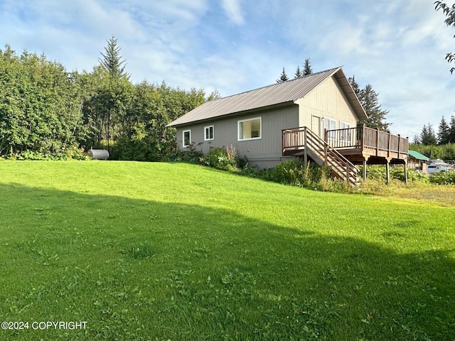 exterior space featuring a wooden deck