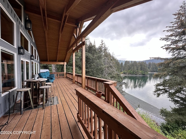 345 C St, Seldovia, AK 99663 - wooden deck featuring a water view