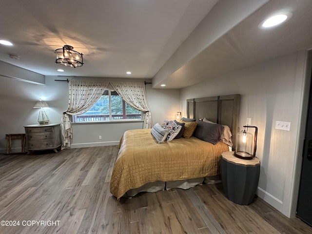 345 C St, Seldovia, AK 99663 - bedroom with baseboards, wood finished floors, and recessed lighting