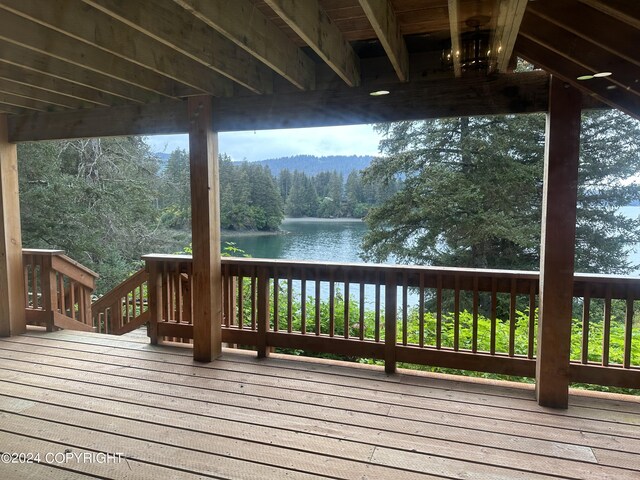 345 C St, Seldovia, AK 99663 - deck with a wooded view and a water view