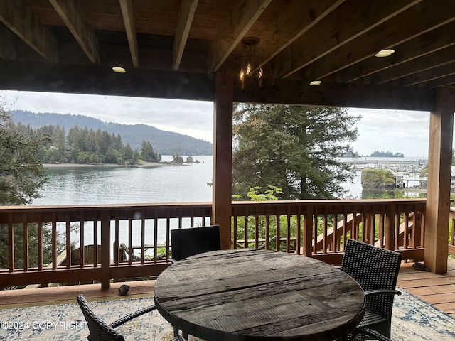 345 C St, Seldovia, AK 99663 - deck with a water view and outdoor dining area