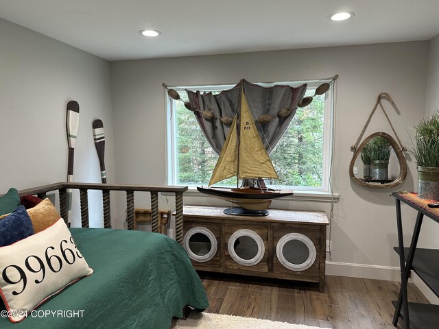 345 C St, Seldovia, AK 99663 - bedroom with recessed lighting, baseboards, and wood finished floors