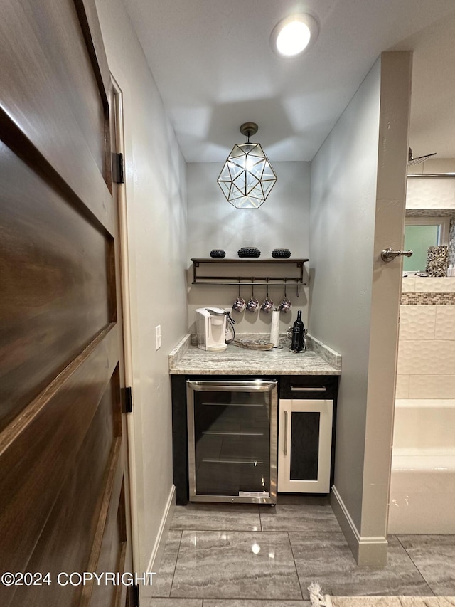 345 C St, Seldovia, AK 99663 - bar featuring indoor bar, baseboards, and wine cooler
