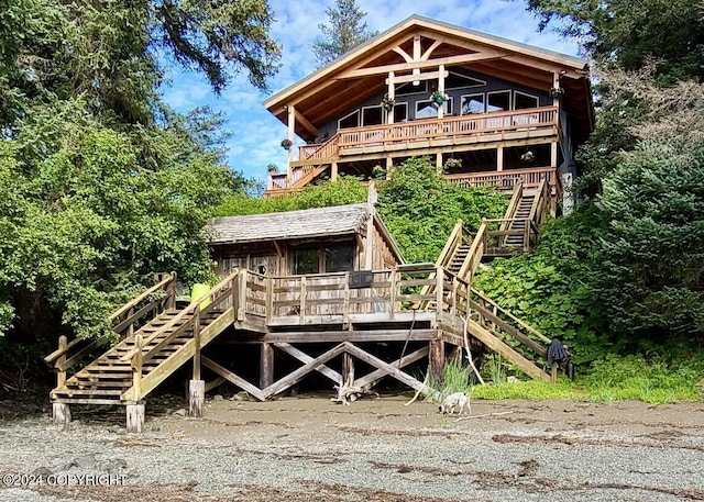 345 C St, Seldovia, AK 99663 - exterior space featuring stairs and a deck