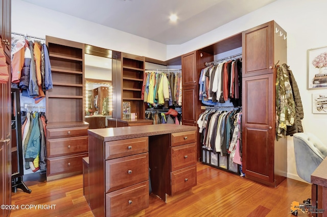 8100 Sky Mountain Ln, Anchorage, AK 99502 - walk in closet featuring light wood-style floors