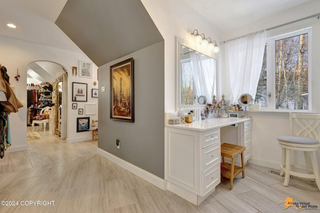8100 Sky Mountain Ln, Anchorage, AK 99502 - bathroom featuring healthy amount of natural light, vanity, baseboards, and recessed lighting