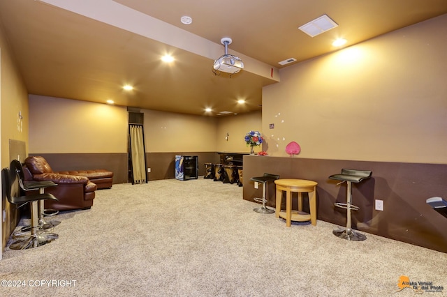 8100 Sky Mountain Ln, Anchorage, AK 99502 - cinema room featuring carpet floors and recessed lighting