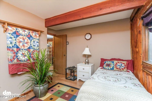 bedroom with light wood-type flooring