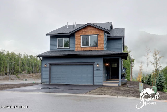 view of front of home featuring a garage