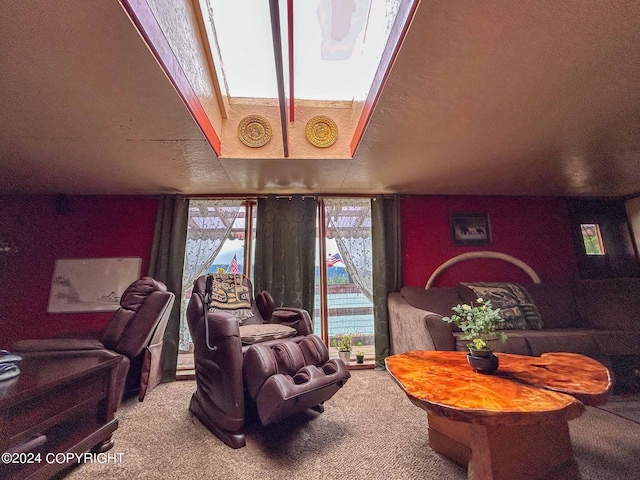 interior space featuring a textured ceiling