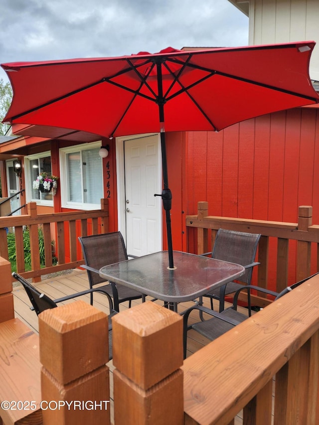 4342 Reka Dr, Anchorage, AK 99508 - deck featuring outdoor dining space