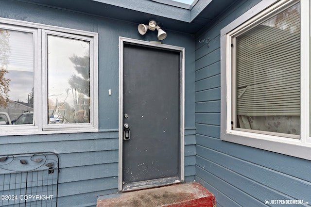 view of doorway to property