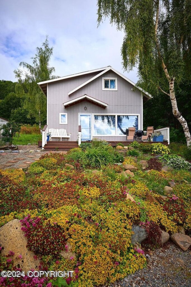 41385 Ptarmigan Heights Dr, Homer, AK 99603 - view of front of property featuring a wooden deck