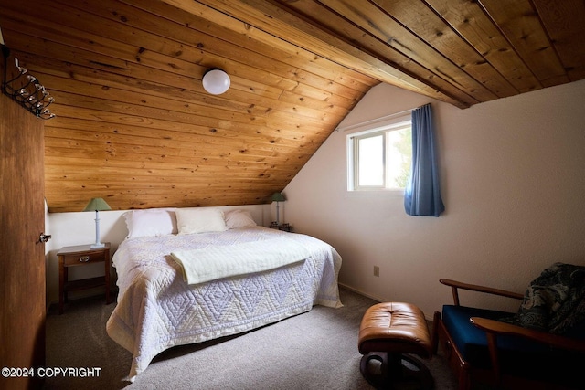 41385 Ptarmigan Heights Dr, Homer, AK 99603 - bedroom featuring wood ceiling, carpet, and vaulted ceiling