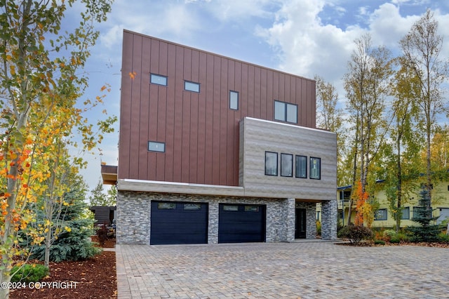 modern home with a garage