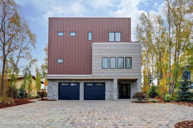 modern home with a garage