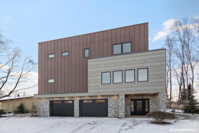 exterior space featuring a garage