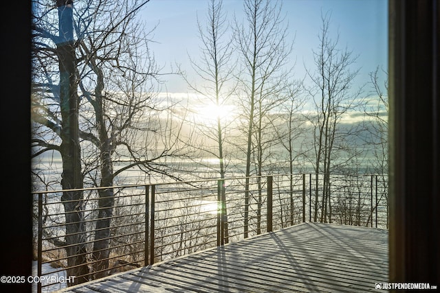 view of deck at dusk