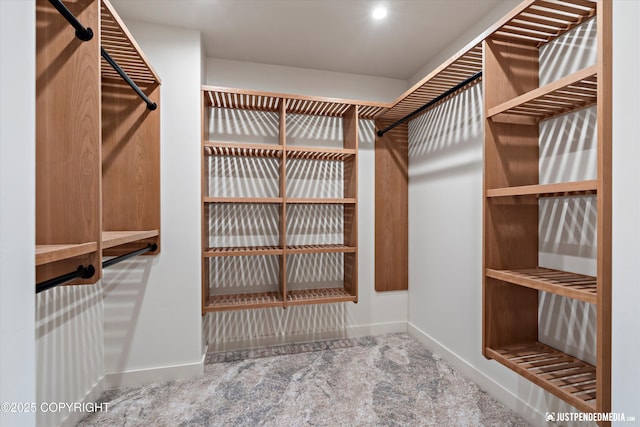 spacious closet with carpet flooring