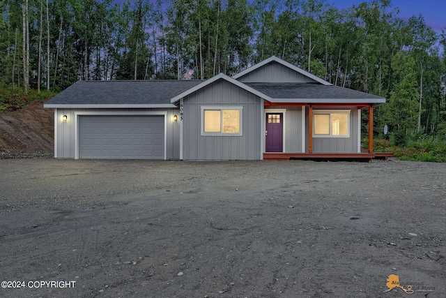 view of front of home with a garage