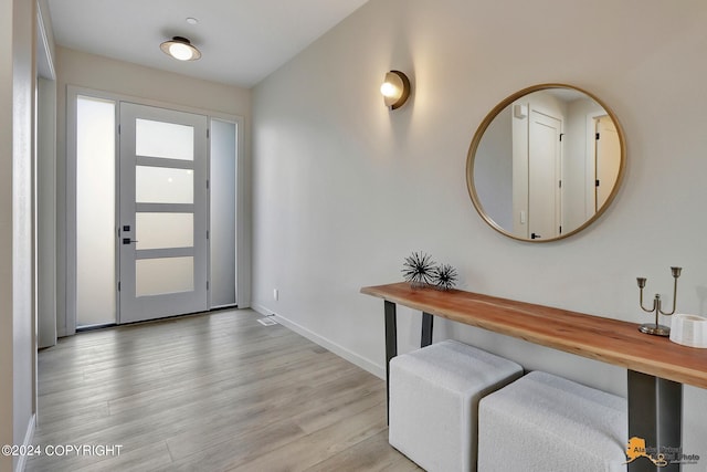 foyer featuring light wood-type flooring