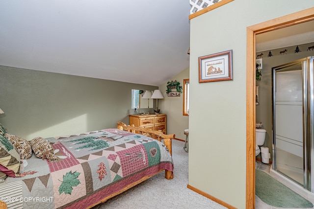 37325 Funny Moose Ln, Soldotna, AK 99669 - carpeted bedroom with lofted ceiling and baseboards