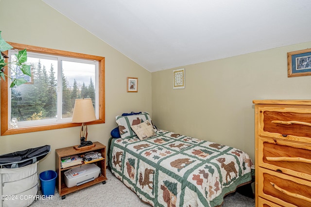 37325 Funny Moose Ln, Soldotna, AK 99669 - bedroom with vaulted ceiling and carpet floors