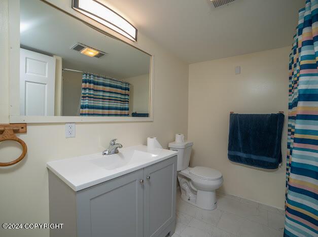 bathroom with vanity and toilet