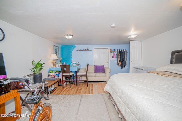 bedroom featuring light hardwood / wood-style flooring