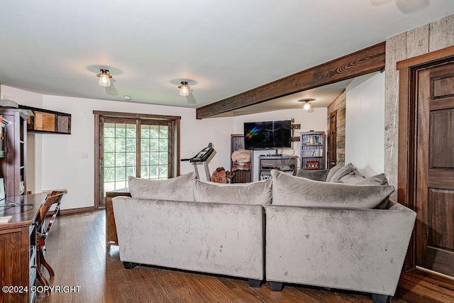 38126 Bobby Rufus Rd, Homer, AK 99603 - living area featuring dark wood-type flooring and baseboards
