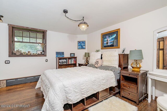 38126 Bobby Rufus Rd, Homer, AK 99603 - bedroom with wood finished floors and a baseboard heating unit
