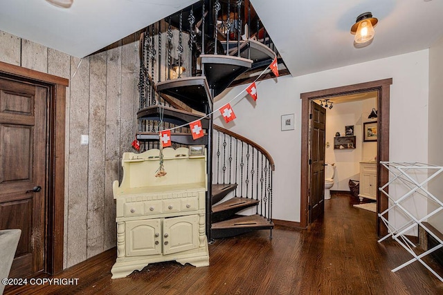 38126 Bobby Rufus Rd, Homer, AK 99603 - stairs featuring wood-type flooring and baseboards