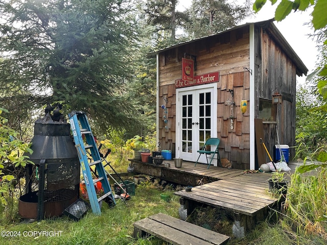 38126 Bobby Rufus Rd, Homer, AK 99603 - view of outbuilding with french doors