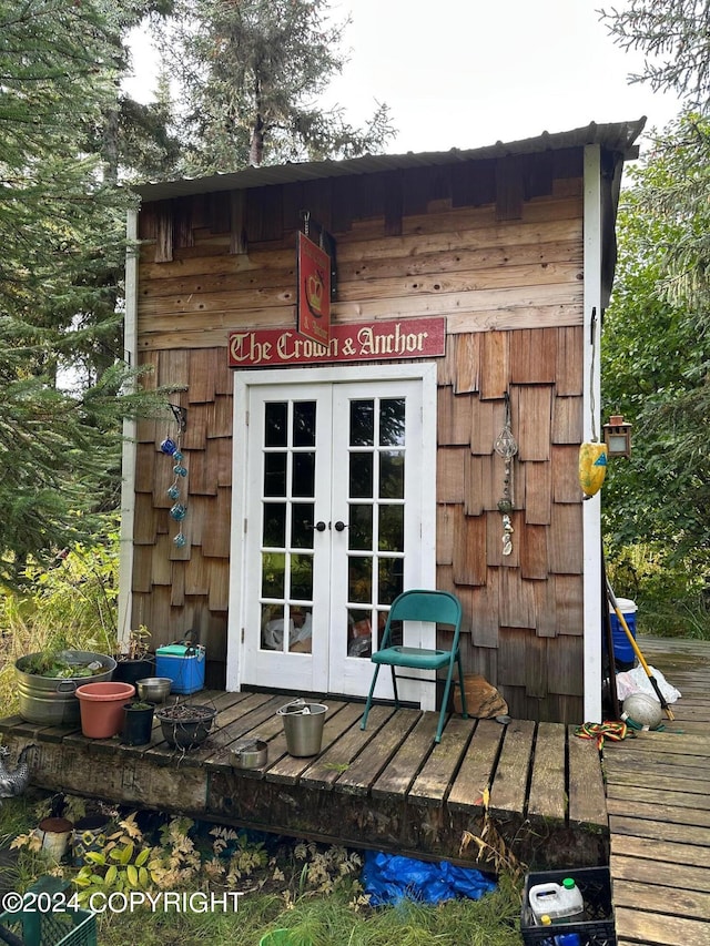 38126 Bobby Rufus Rd, Homer, AK 99603 - view of outdoor structure featuring french doors