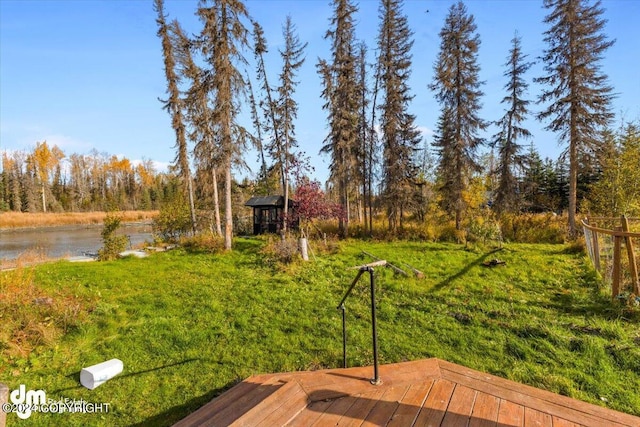 34464 Fishermans Rd, Soldotna, AK 99669 - view of yard with a wooden deck