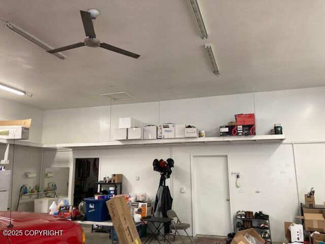 42781 Brenda Way, Soldotna, AK 99669 - garage with a ceiling fan